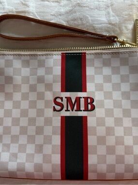 Barrington Gifts Monogram Checkered Wristlet